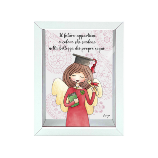 SALVADANAIO LAUREA ESTEGO | in legno e metallo | 6x12,5x4,5cm