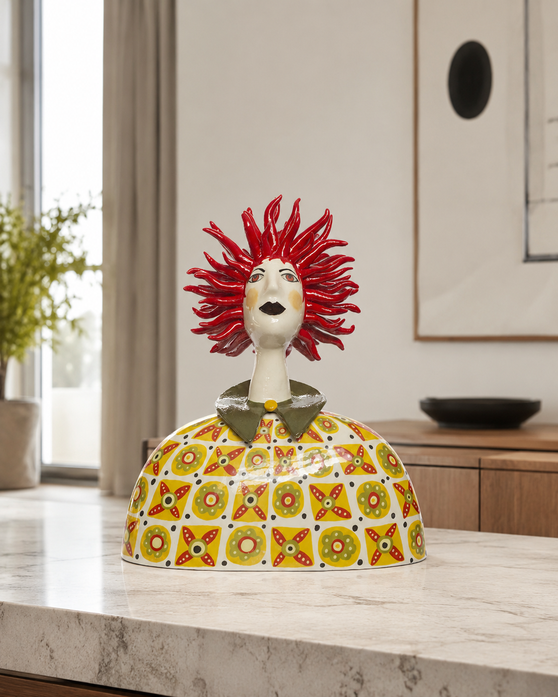 SCULTURA MADRE FUOCO TERRE DI SCIROCCO | in ceramica | 28x17x33cm