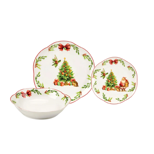 SERVIZIO PIATTI CHRISTMAS FADE MAISON | in porcellana | 18pz