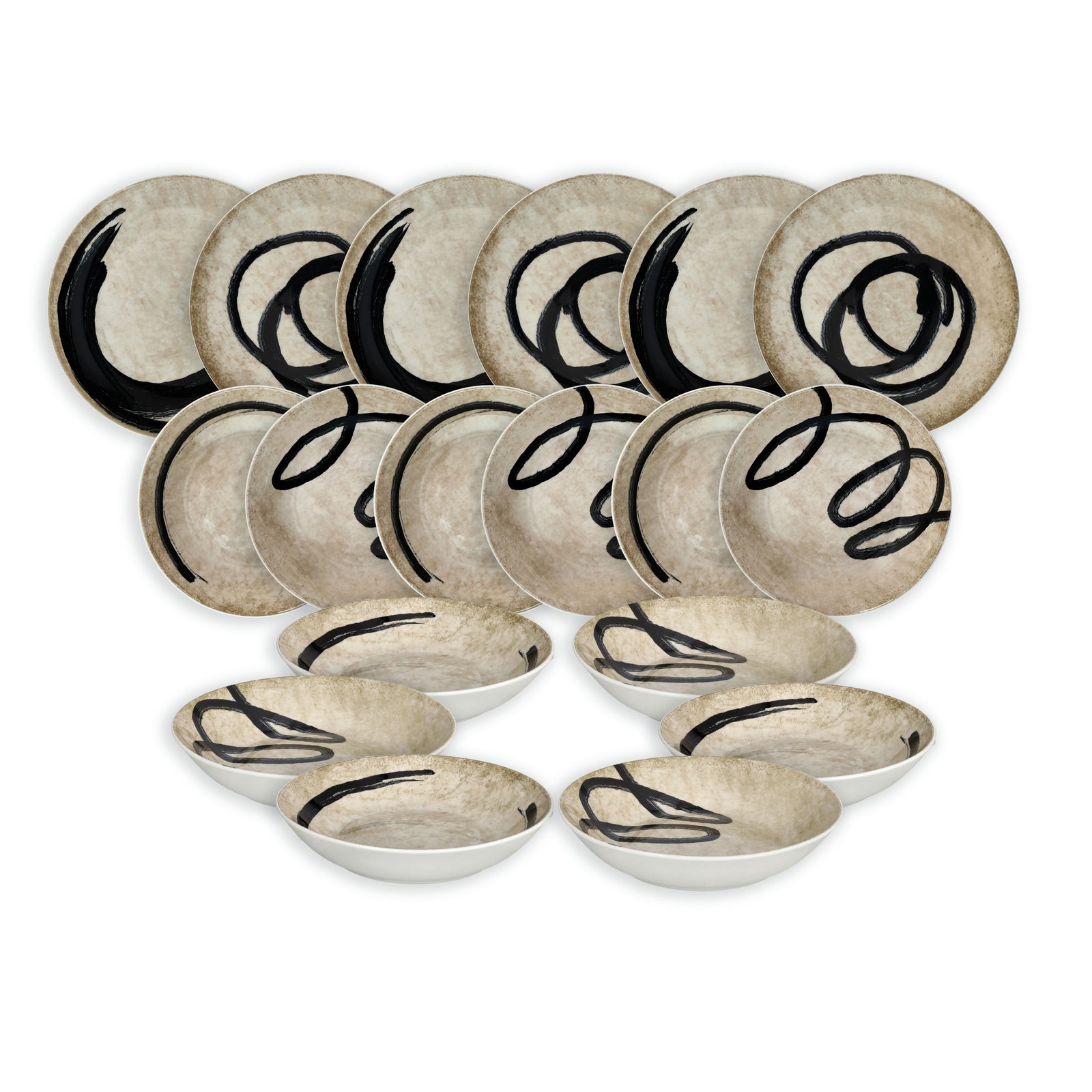 SERVIZIO PIATTI MAORI ANDREA FONTEBASSO | in porcellana | 18pz
