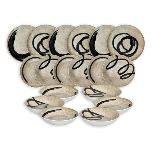 SERVIZIO PIATTI MAORI ANDREA FONTEBASSO | in porcellana | 18pz