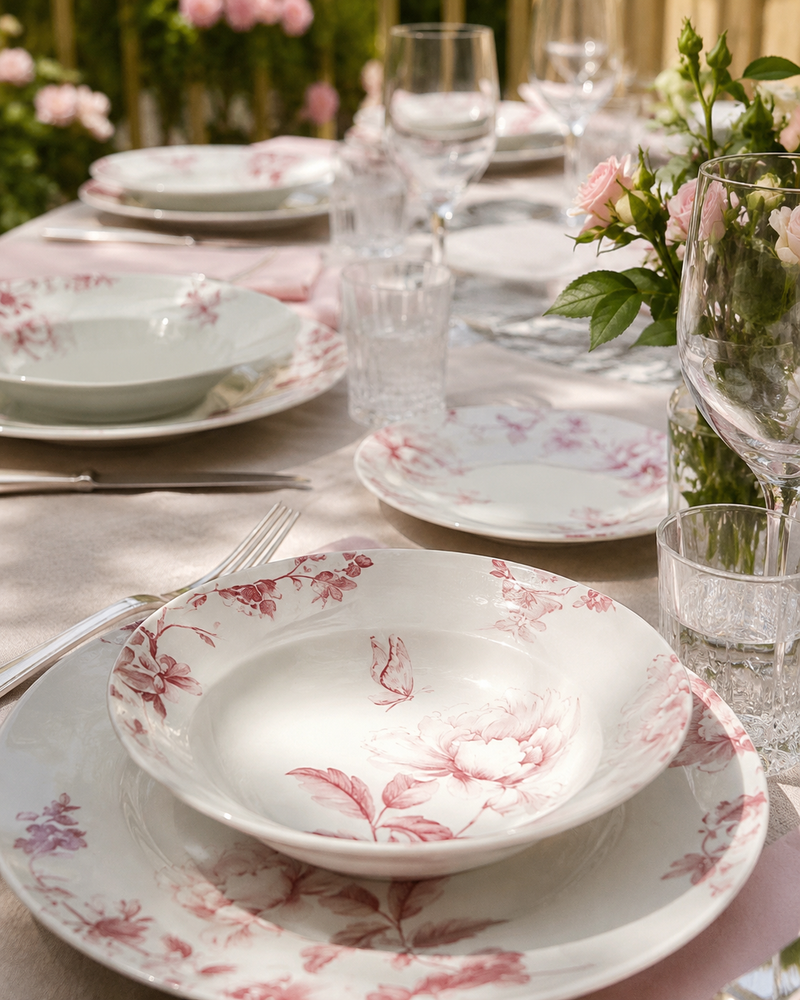 SERVIZIO PIATTI VIE EN ROSE ANDREA FONTEBASSO | in porcellana | 18pz