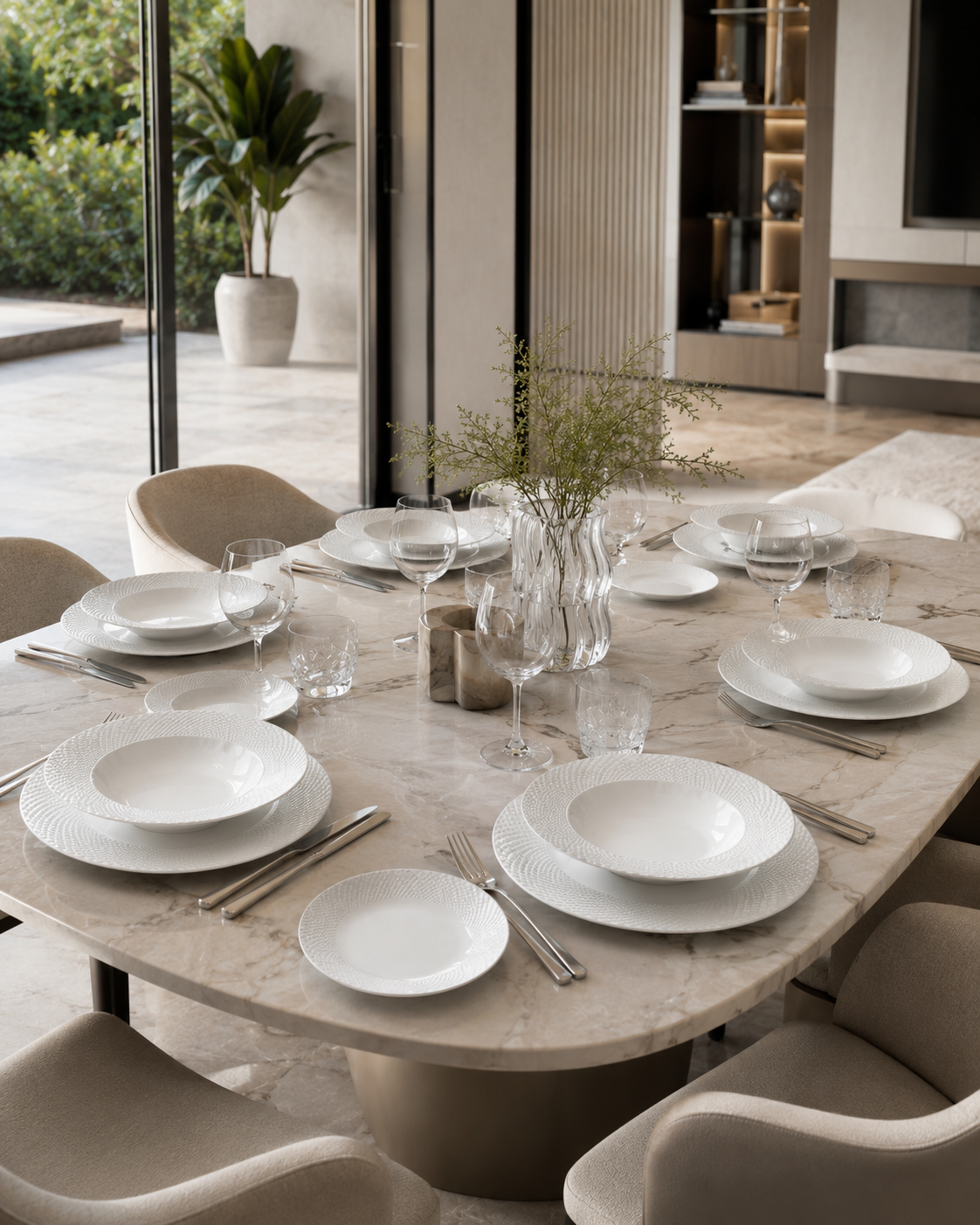 SERVIZIO TAVOLA AVENA FADE MAISON | in porcellana | 18pz