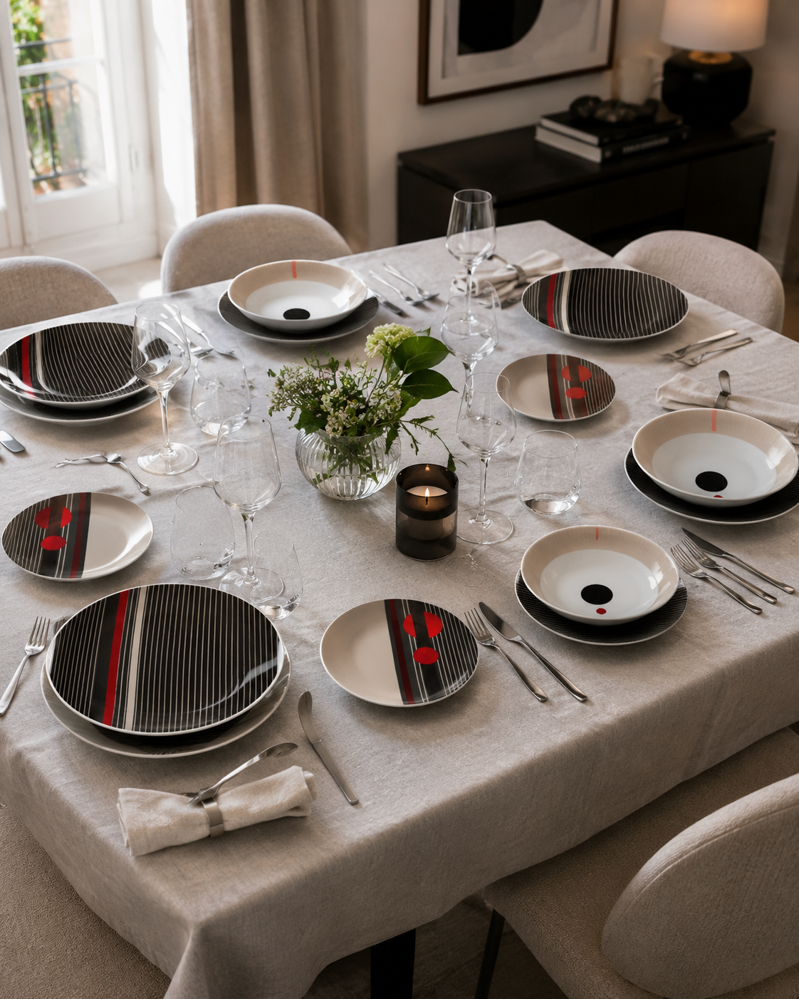 SERVIZIO TAVOLA JAPAN FADE MAISON | in porcellana | 18pz