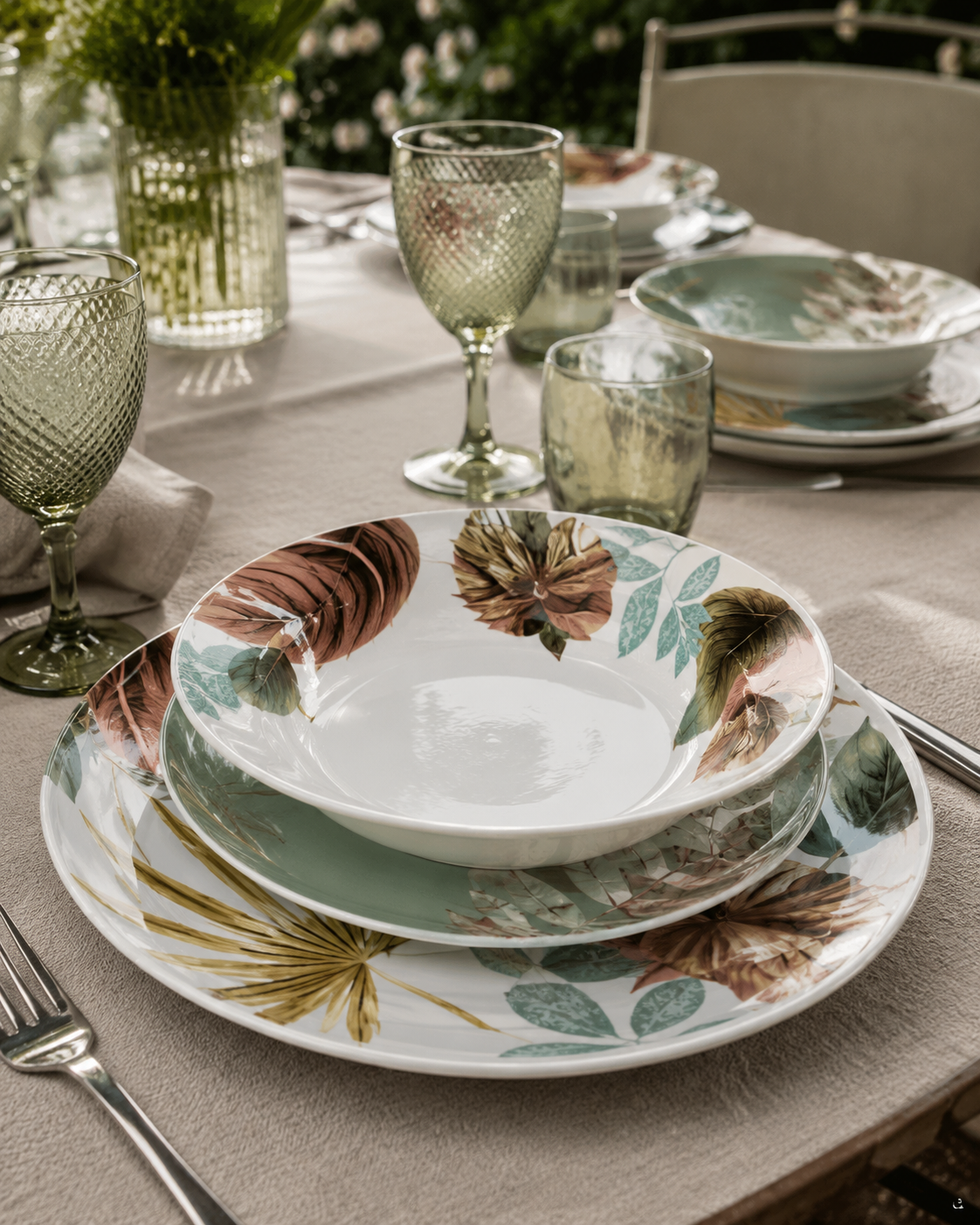 SERVIZIO TAVOLA MALIKA 2.0 FADE MAISON | in porcellana | 18pz