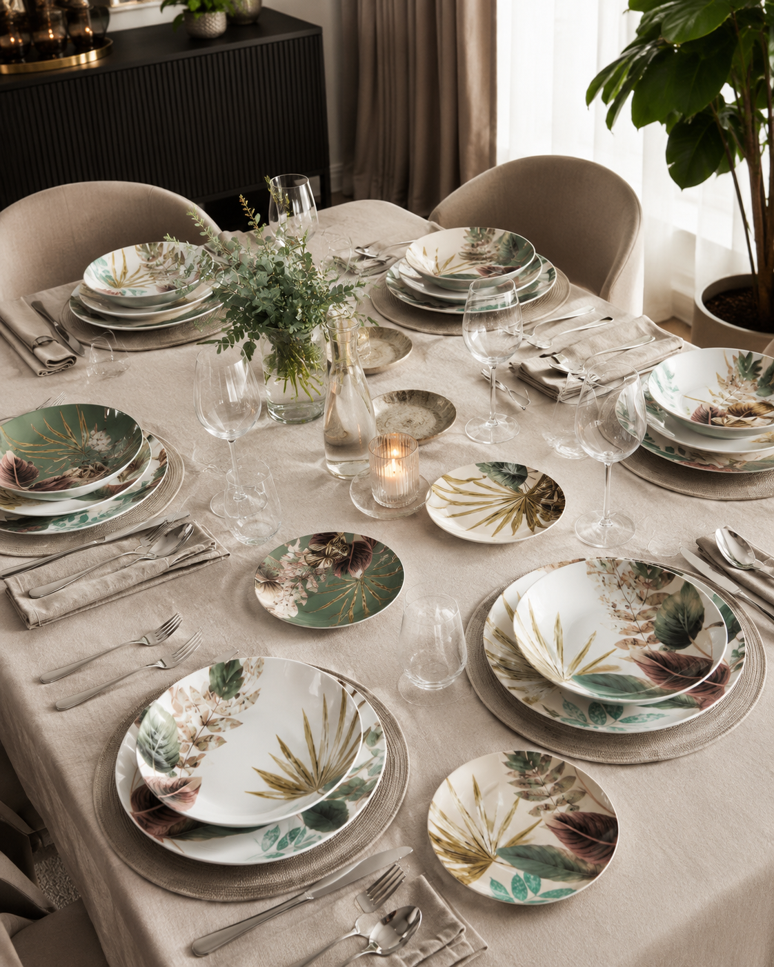 SERVIZIO TAVOLA MALIKA 2.0 FADE MAISON | in porcellana | 18pz