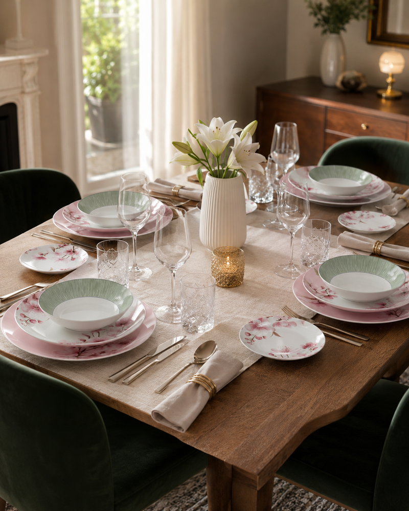 SERVIZIO TAVOLA SPRING FADE MAISON | in porcellana | 18pz