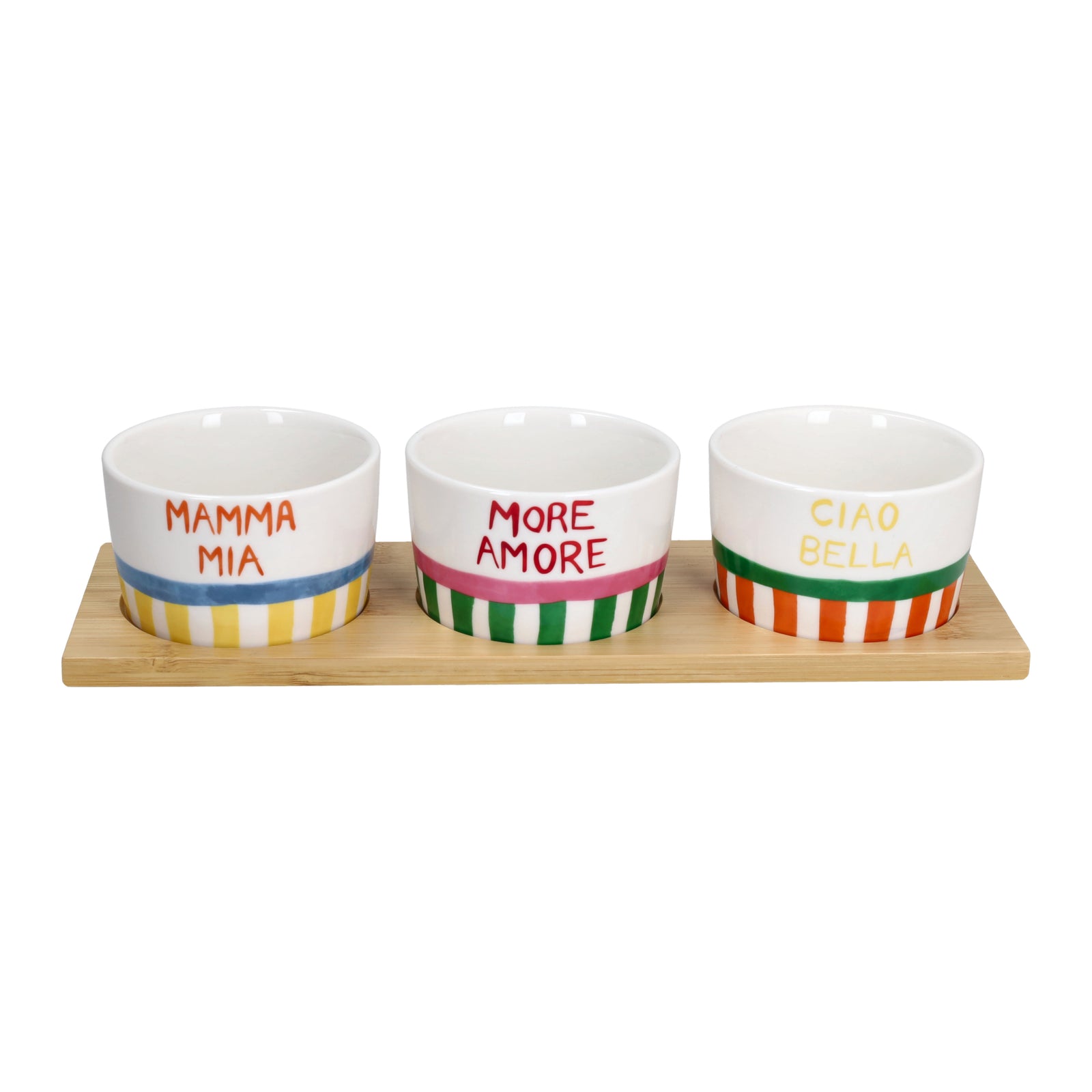 SET COPPETTE VIVA L'ITALIA ANDREA FONTEBASSO | in porcellana con vassoio | 4pz