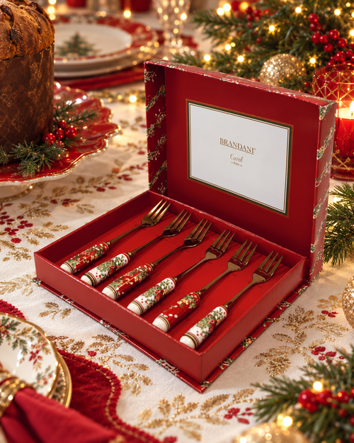 SET FORCHETTINE CAROL BRANDANI | in ceramica e inox | 6pz
