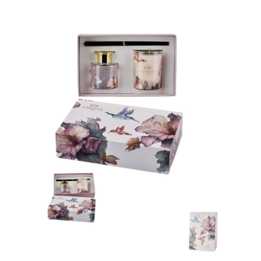 SET CANDELA COLIBRÌ L'INFINITO BOMBONIERE | in vetro | 2pz