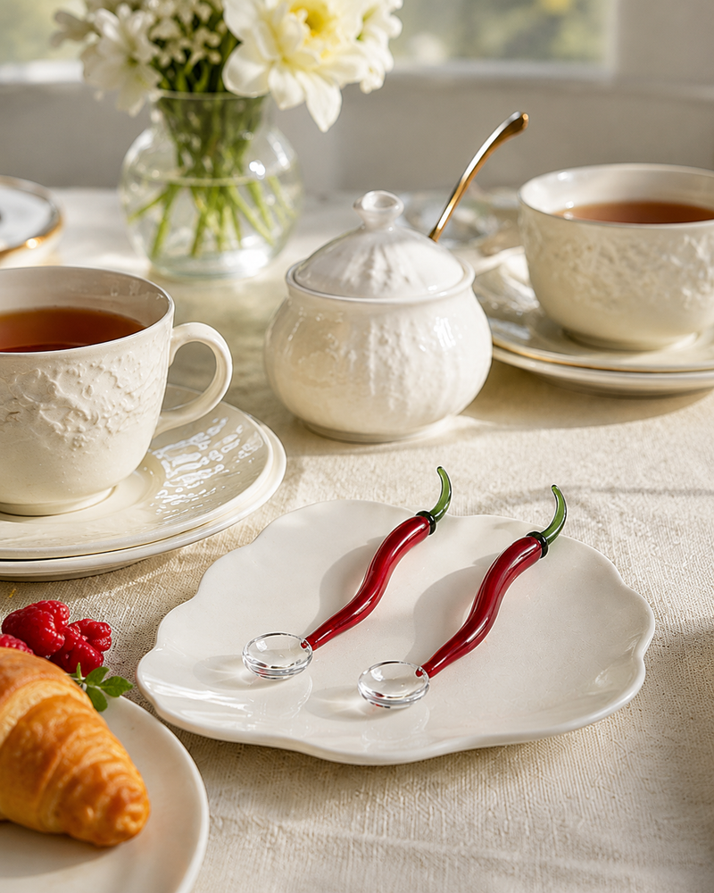 SET CUCCHIAINI PEPERONCINO VEGETABLES ICHENDORF MILANO - in vetro borosilicato - 2pz | Adele Chérie