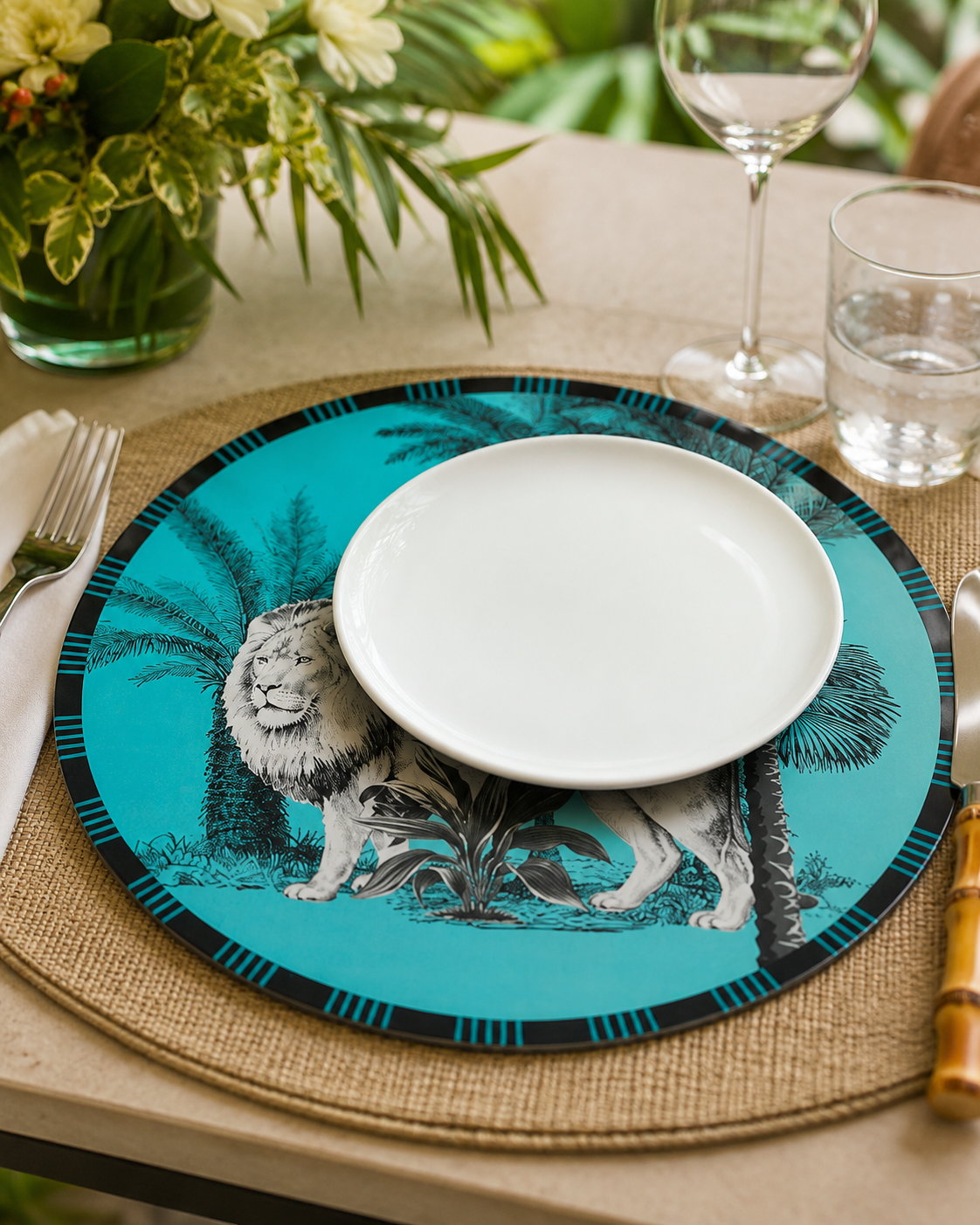 SET SOTTOPIATTI ANIMALIER HENRIETTE | in pvc e mdf | 4pz