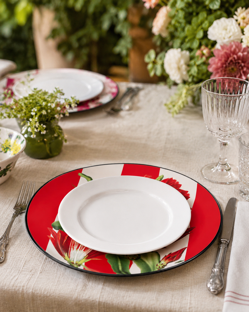SET SOTTOPIATTI RIGHE HENRIETTE - in pvc e mdf - 4pz | Adele Chérie