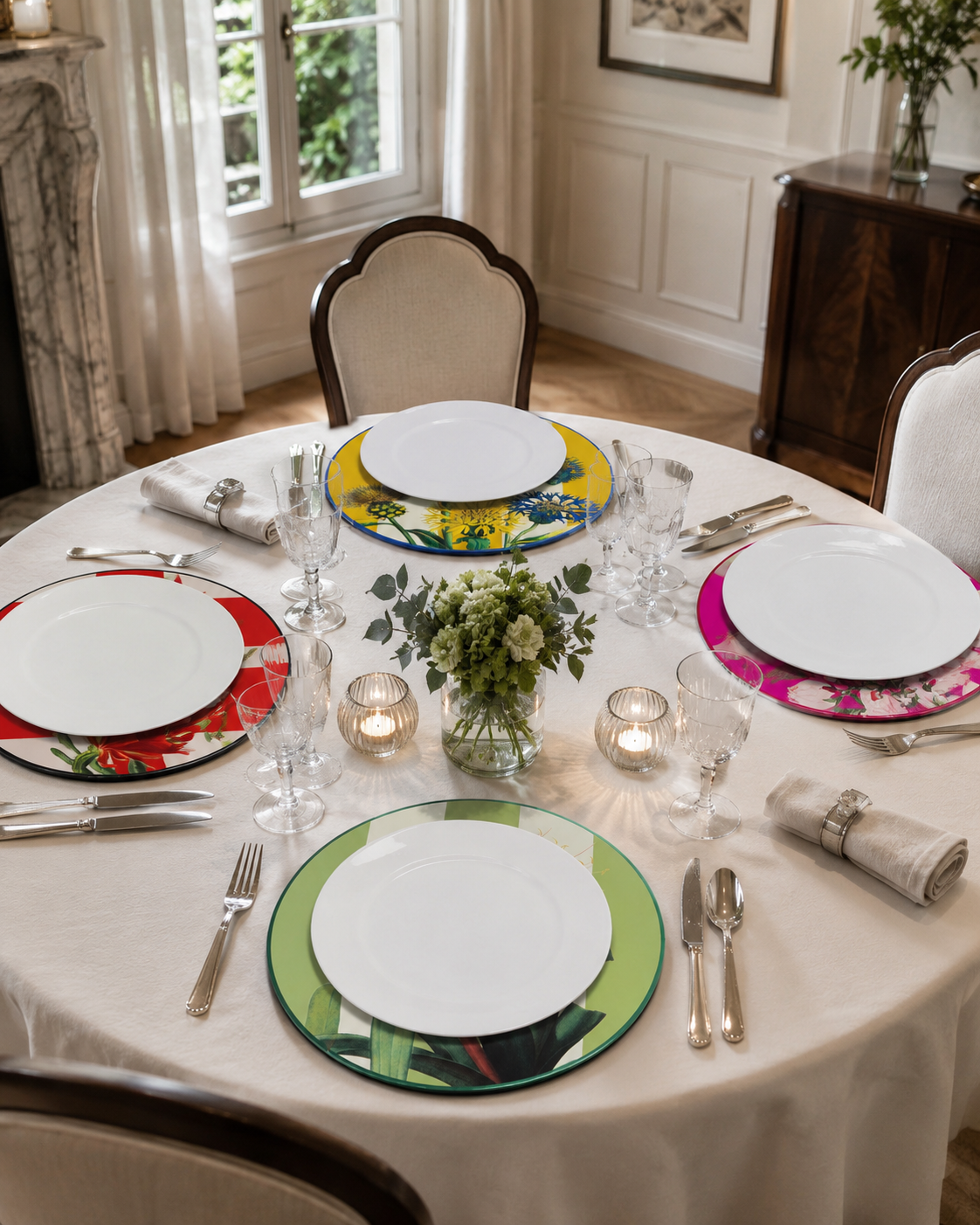 SET SOTTOPIATTI RIGHE HENRIETTE | in pvc e mdf | 4pz