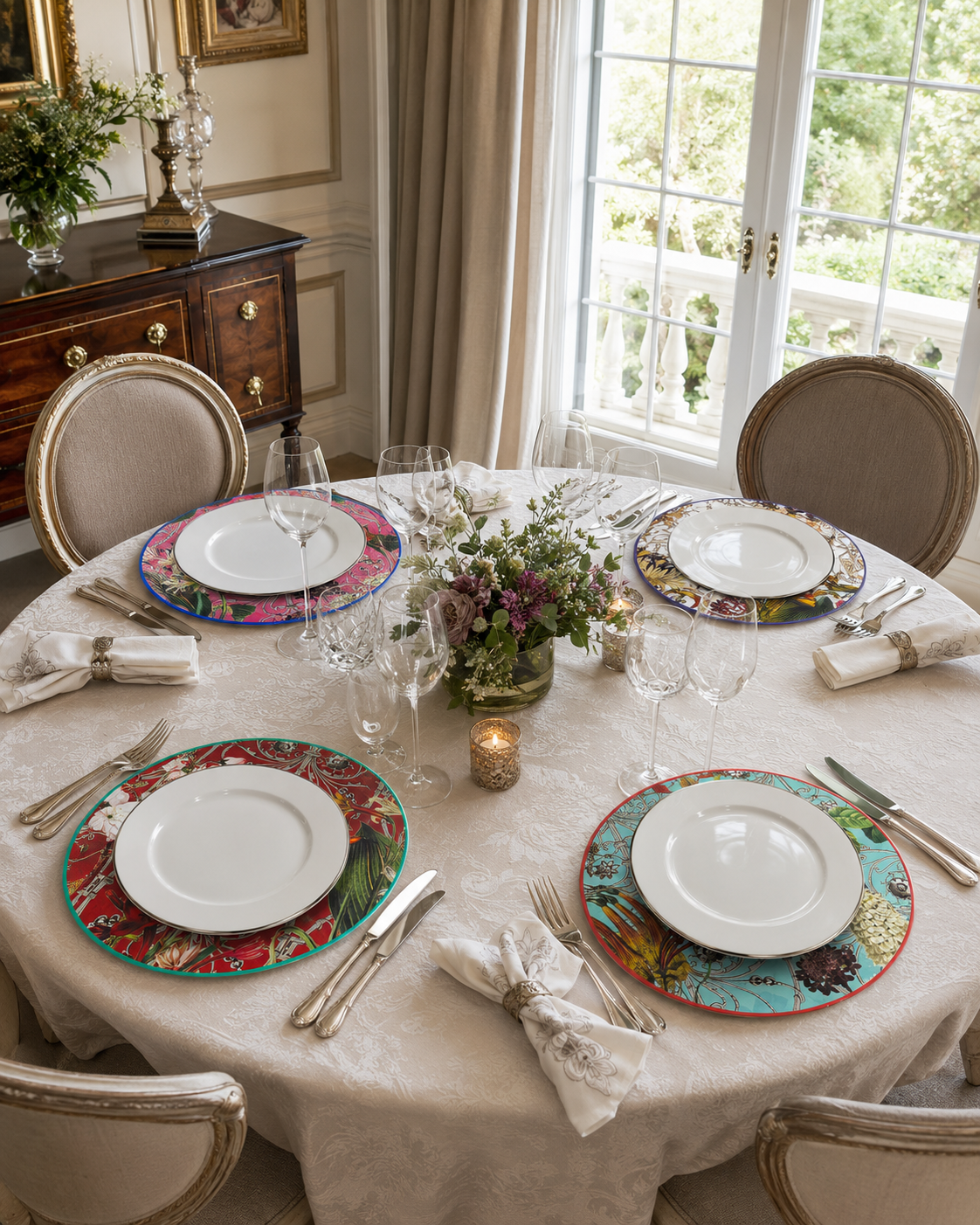 SET SOTTOPIATTI ROYAL HENRIETTE | in pvc e mdf | 4pz