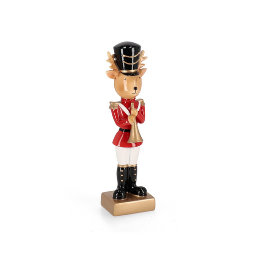 SOLDATINO CHANTAL RENNA CON TROMBA BIZZOTTO | in resina | 8x7x27,5cm
