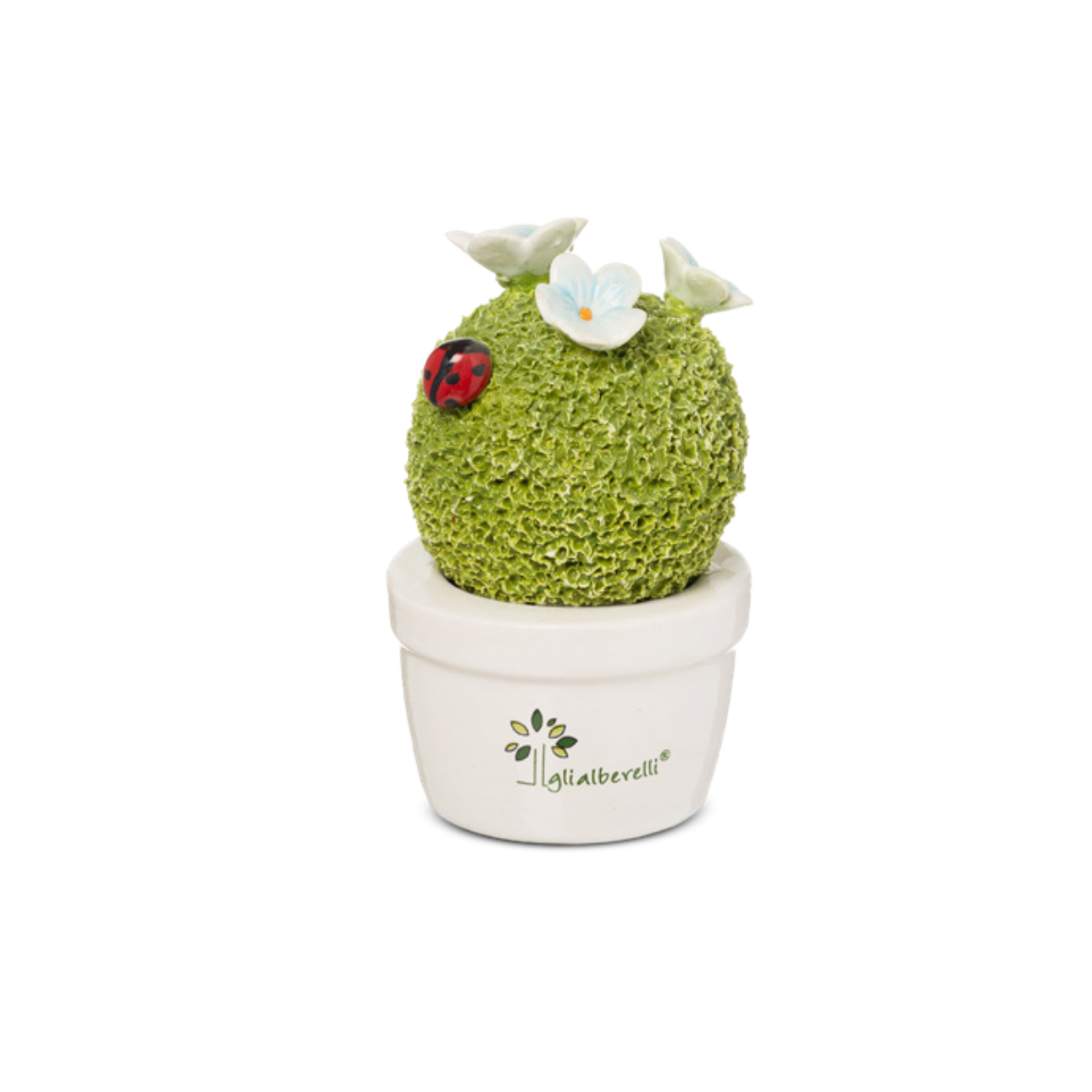 SPUGNOTTA FIORE AZZURRO GLI ALBERELLI - in ceramica di Capodimonte - Ø6x9cm | Adele Chérie