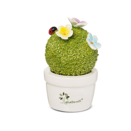 SPUGNOTTA FIORE MULTICOLOR GLI ALBERELLI | in ceramica di Capodimonte | Ø6x9cm