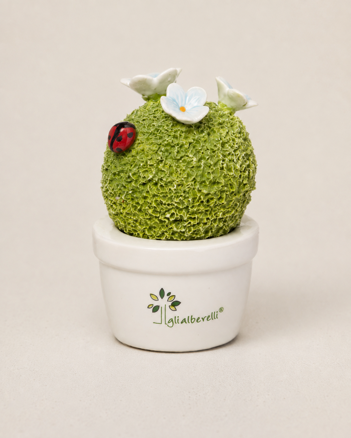 SPUGNOTTA FIORE AZZURRO GLI ALBERELLI | in ceramica di Capodimonte | Ø6x9cm