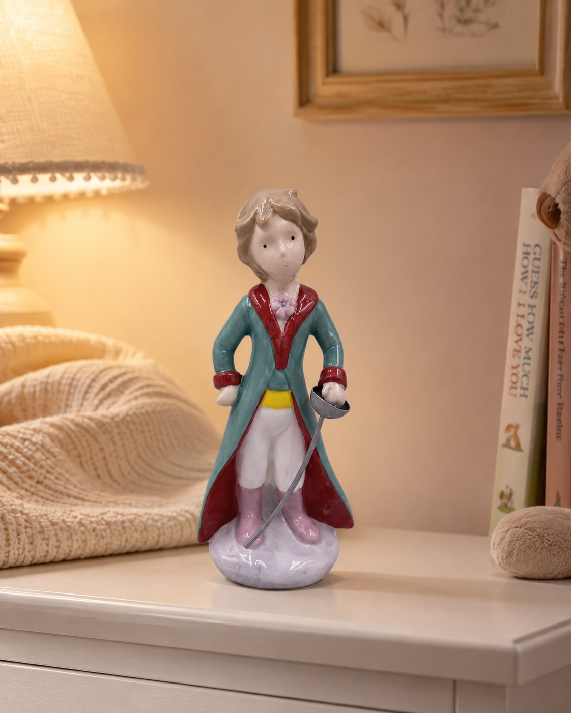 STATUINA PICCOLO PRINCIPE L'INFINITO BOMBONIERE  | in porcellana | 7x5x14cm