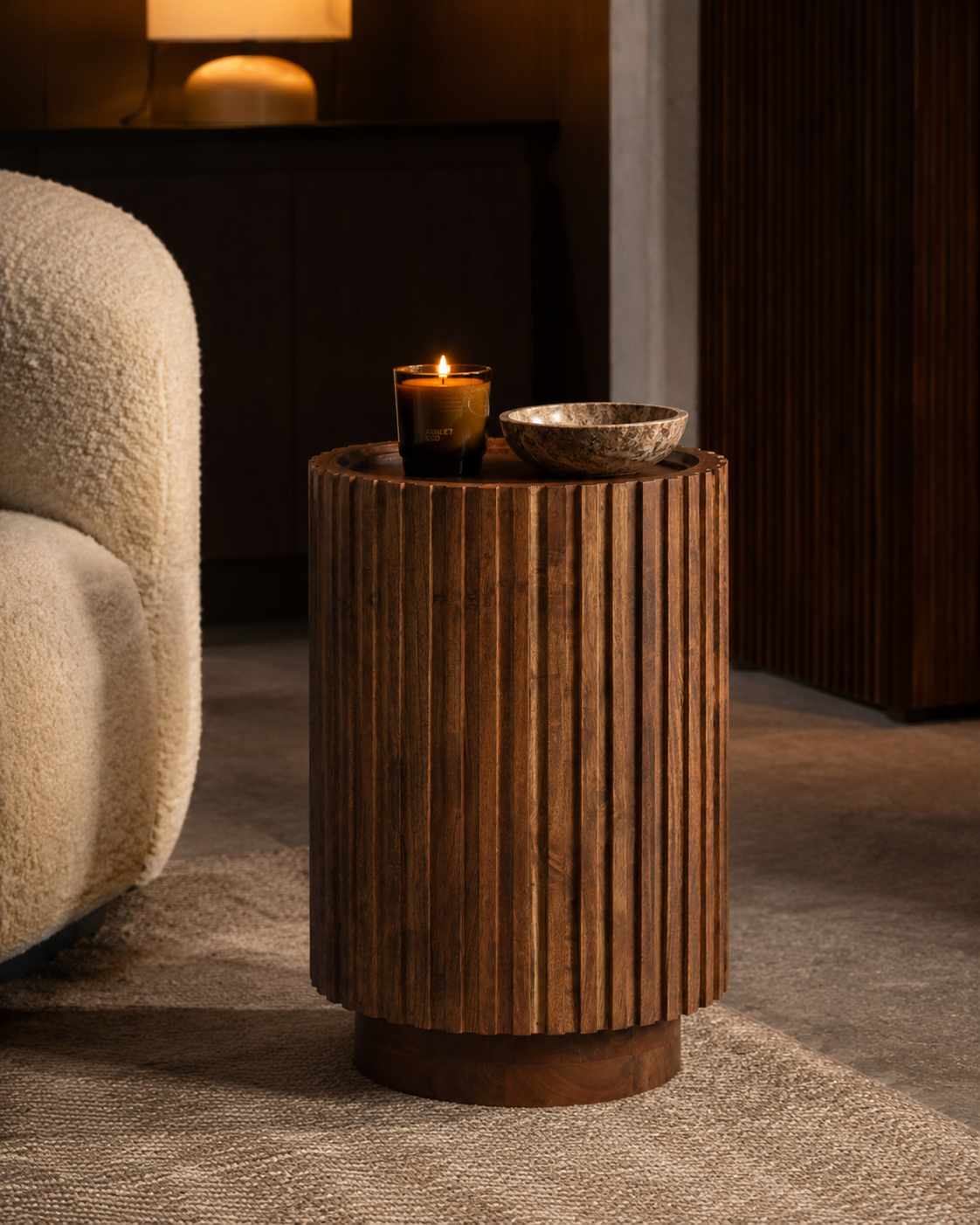 TAVOLINO KIYOSE LIGHT&LIVING | in legno di acacia | Ø33x47cm