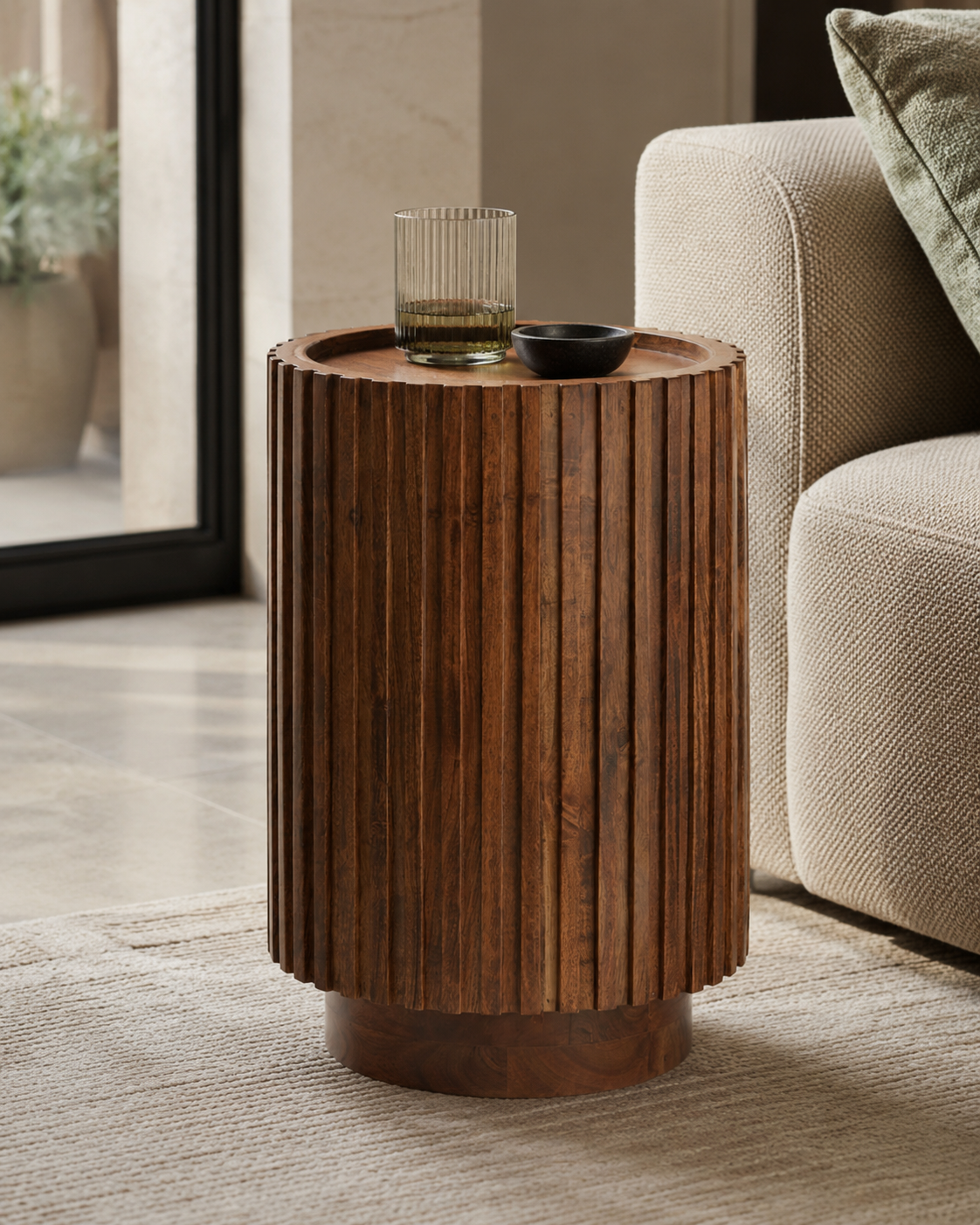 TAVOLINO KIYOSE LIGHT&LIVING | in legno di acacia | Ø33x47cm