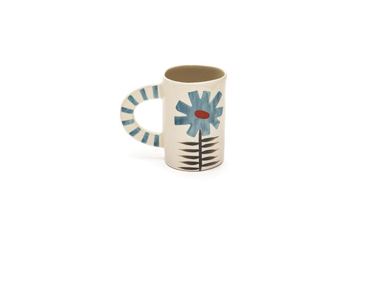 TAZZA FLOWER&STRIPE BRUCO | in ceramica vari colori