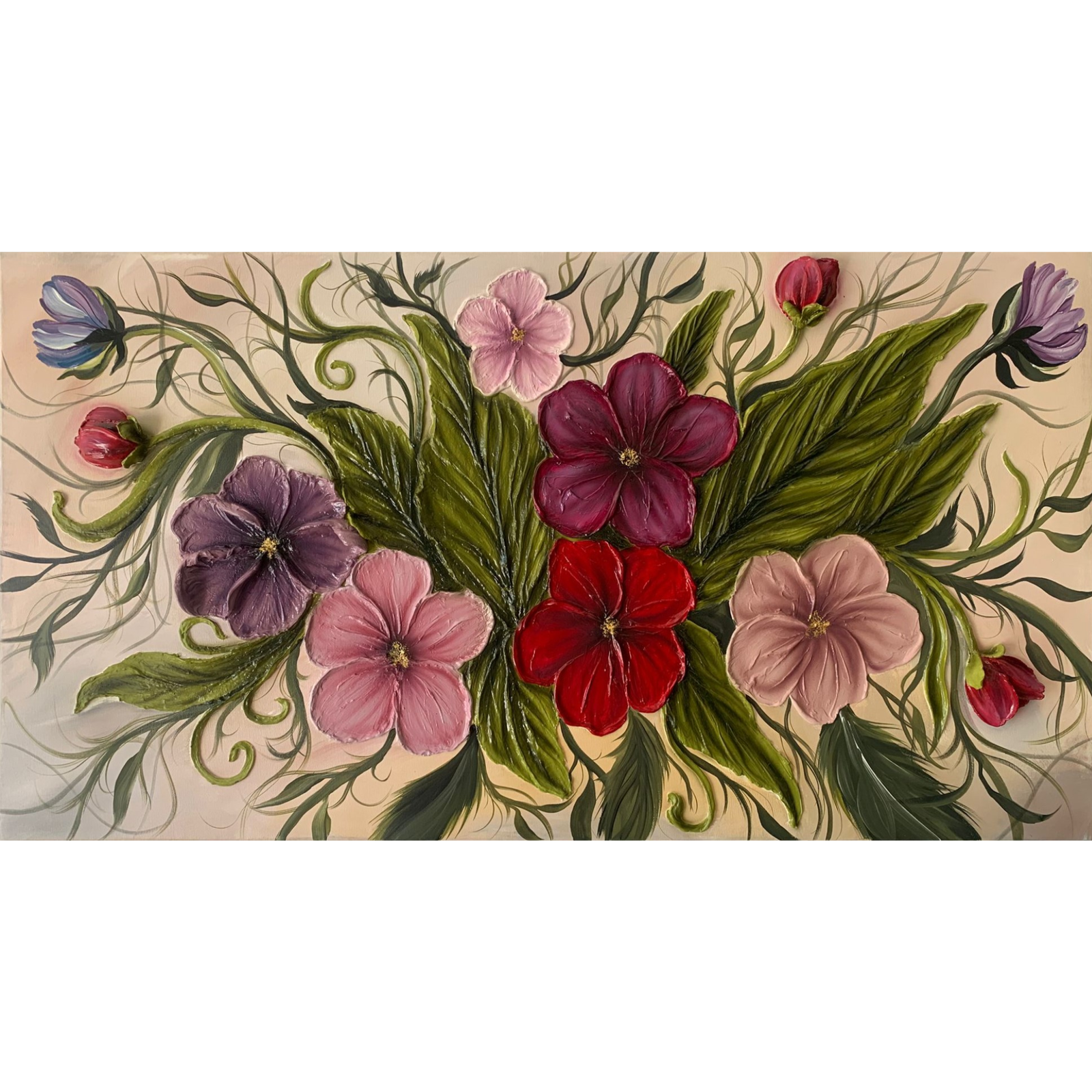 TELA PINK PALETTE ART MAIORA - tecnica a rilievo - 130x70cm | Adele Cherie