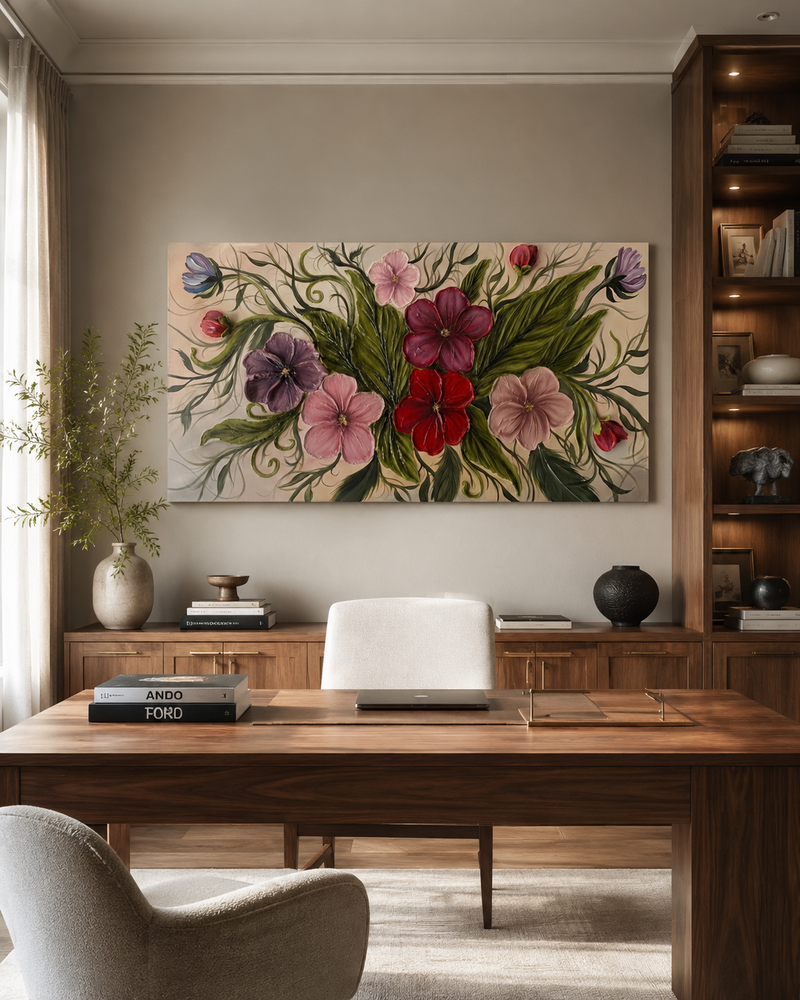 TELA PINK PALETTE ART MAIORA - tecnica a rilievo - 130x70cm | Adele Cherie