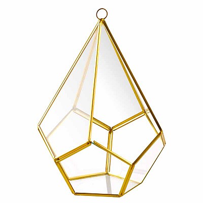 TERRARIUM PIRAMIDALE C.V. CRISTAL | in vetro e metallo | 18x10x23cm