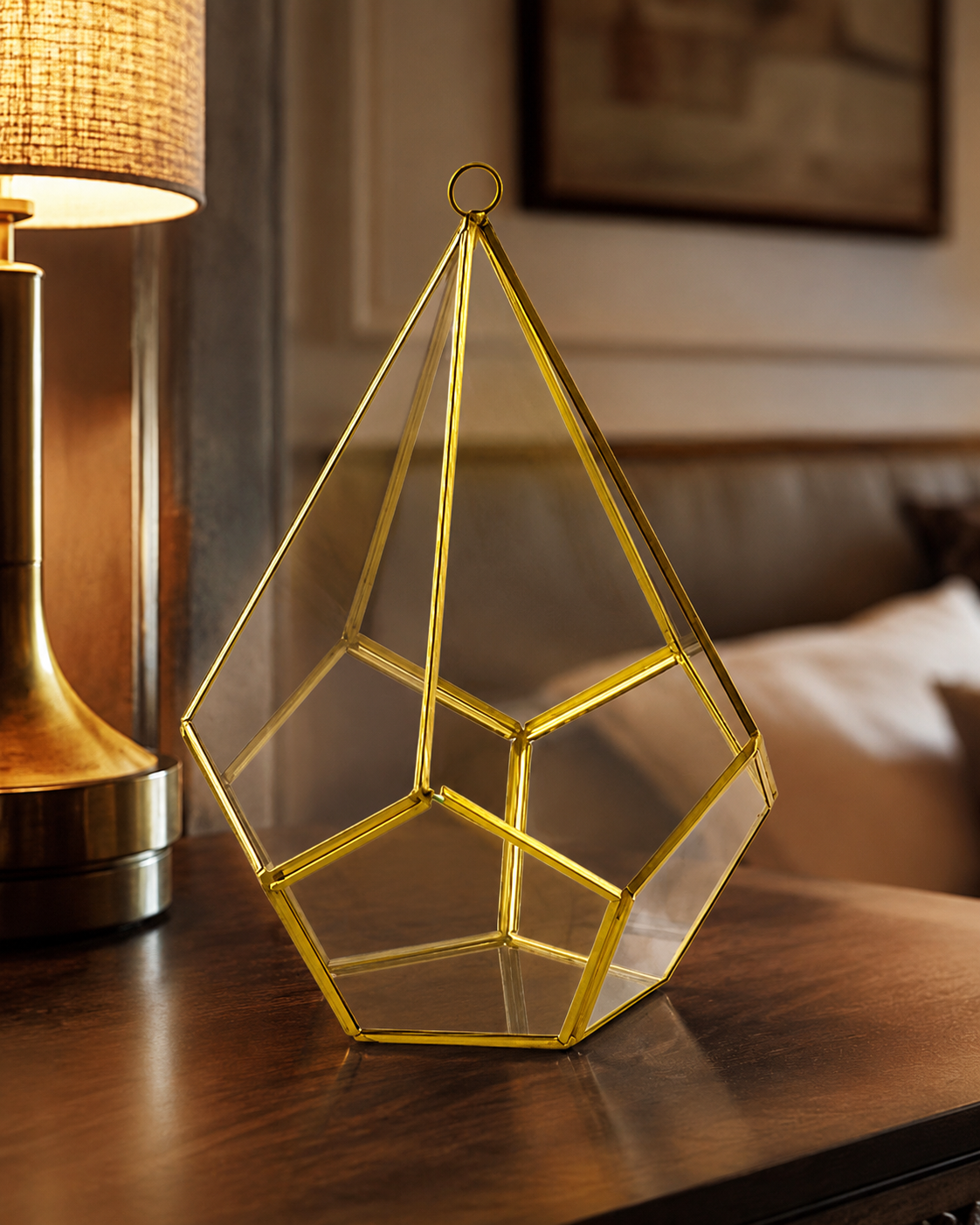 TERRARIUM PIRAMIDALE C.V. CRISTAL | in vetro e metallo | 18x10x23cm