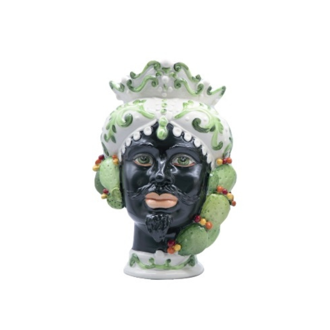 TESTA DI MORO UOMO FICHI SBORDONE PORCELLANE - in porcellana Capodimonte - 25cm | Adele Cherie