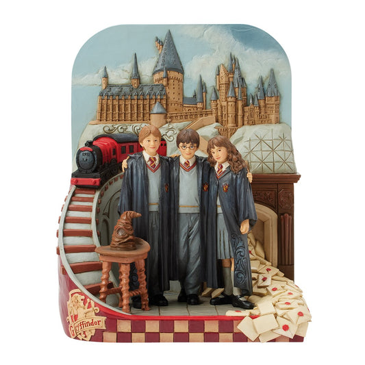 TRIO, HOGWARTS E TRENO JIM SHORE | in resina | 13x19x23cm