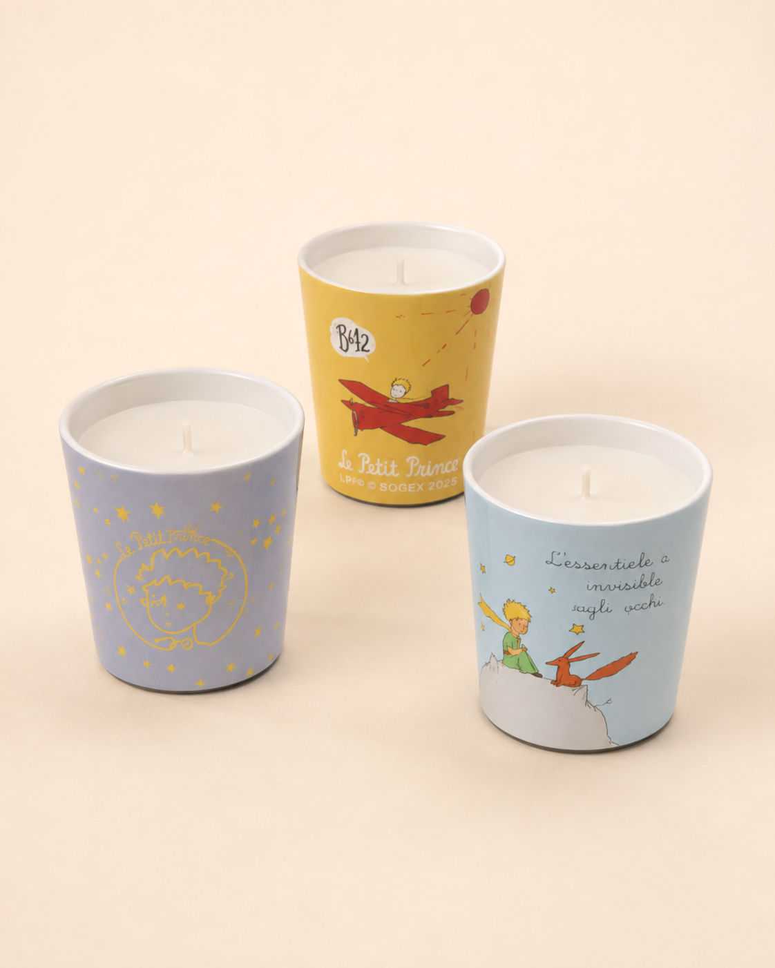 TRIS CANDELE PICCOLO PRINCIPE L'INFINITO BOMBONIERE  | 3pz