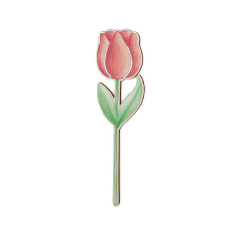 TULIPANO DILLO CON UN FIORE ESTEGO - in legno - 5x15cm | Adele Cherie
