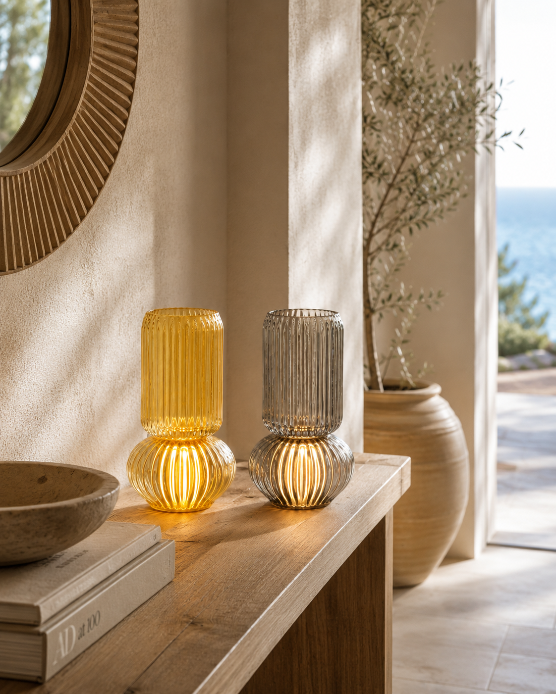 VASO LUMINESCENCE HENRIETTE | in vetro con led in vari colori | 11x19cm