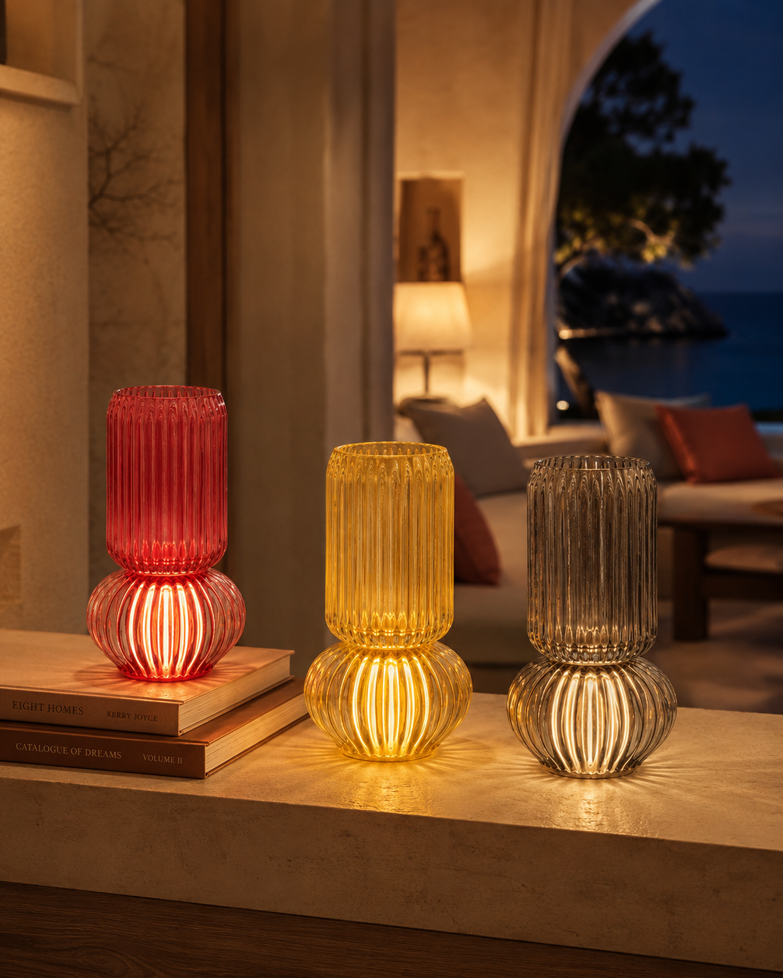 VASO LUMINESCENCE HENRIETTE | in vetro con led in vari colori | 11x19cm
