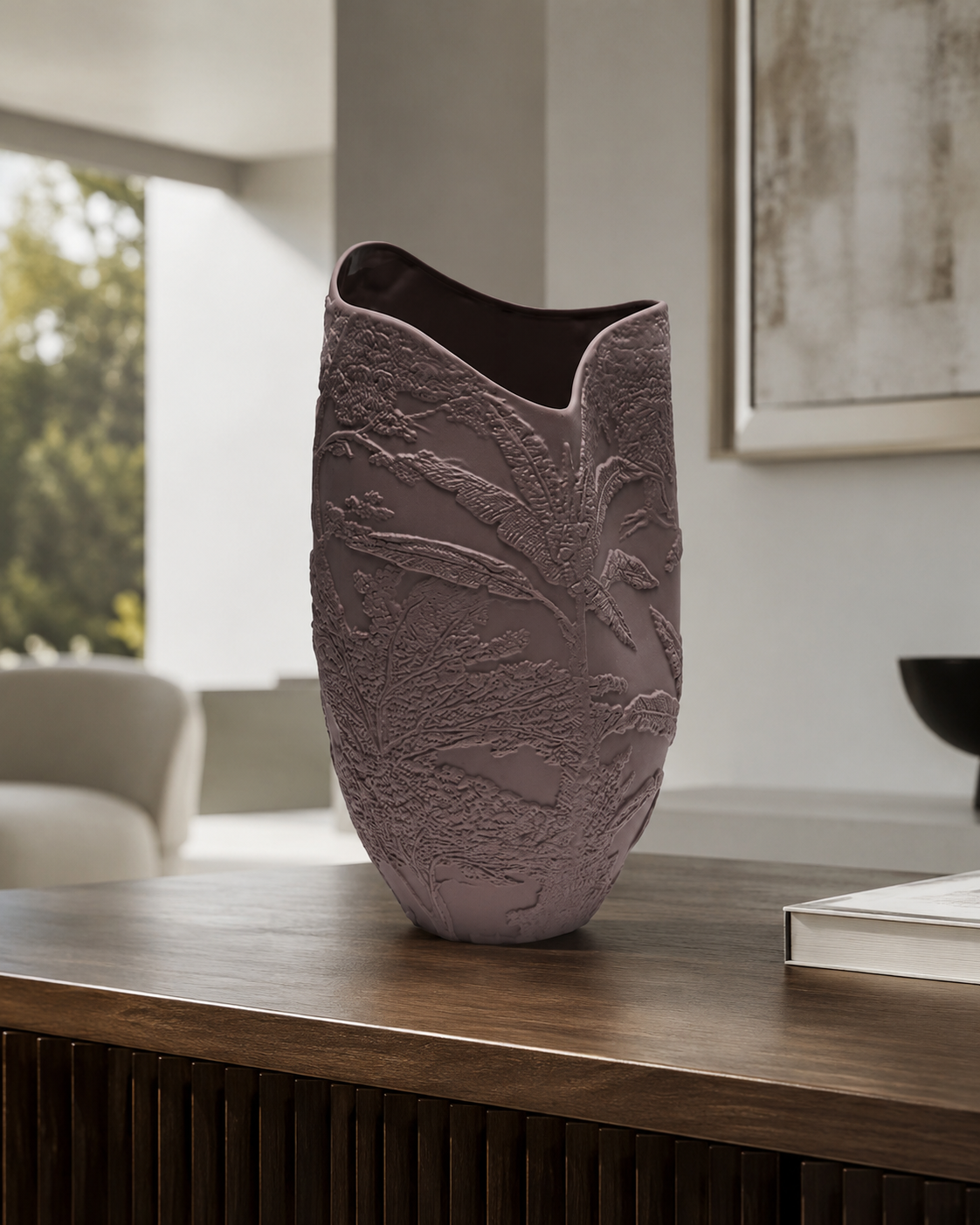 VASO RELIEF HENRIETTE | in porcellana | 20x36cm