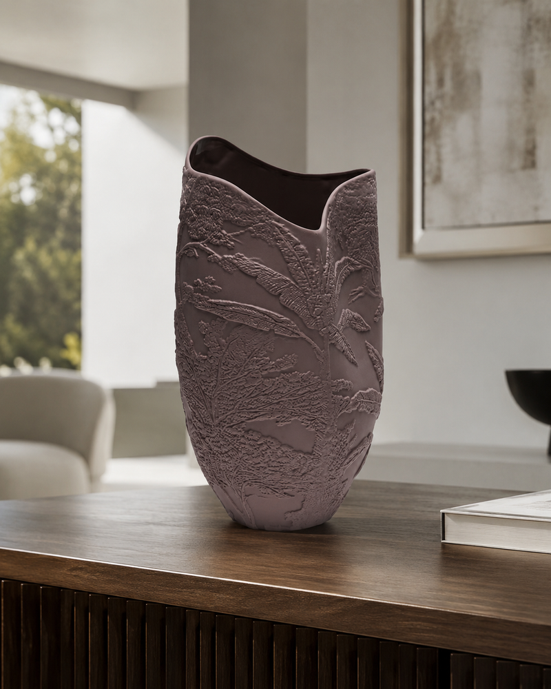 VASO RELIEF HENRIETTE - in porcellana - 20x36cm | Adele Cherie