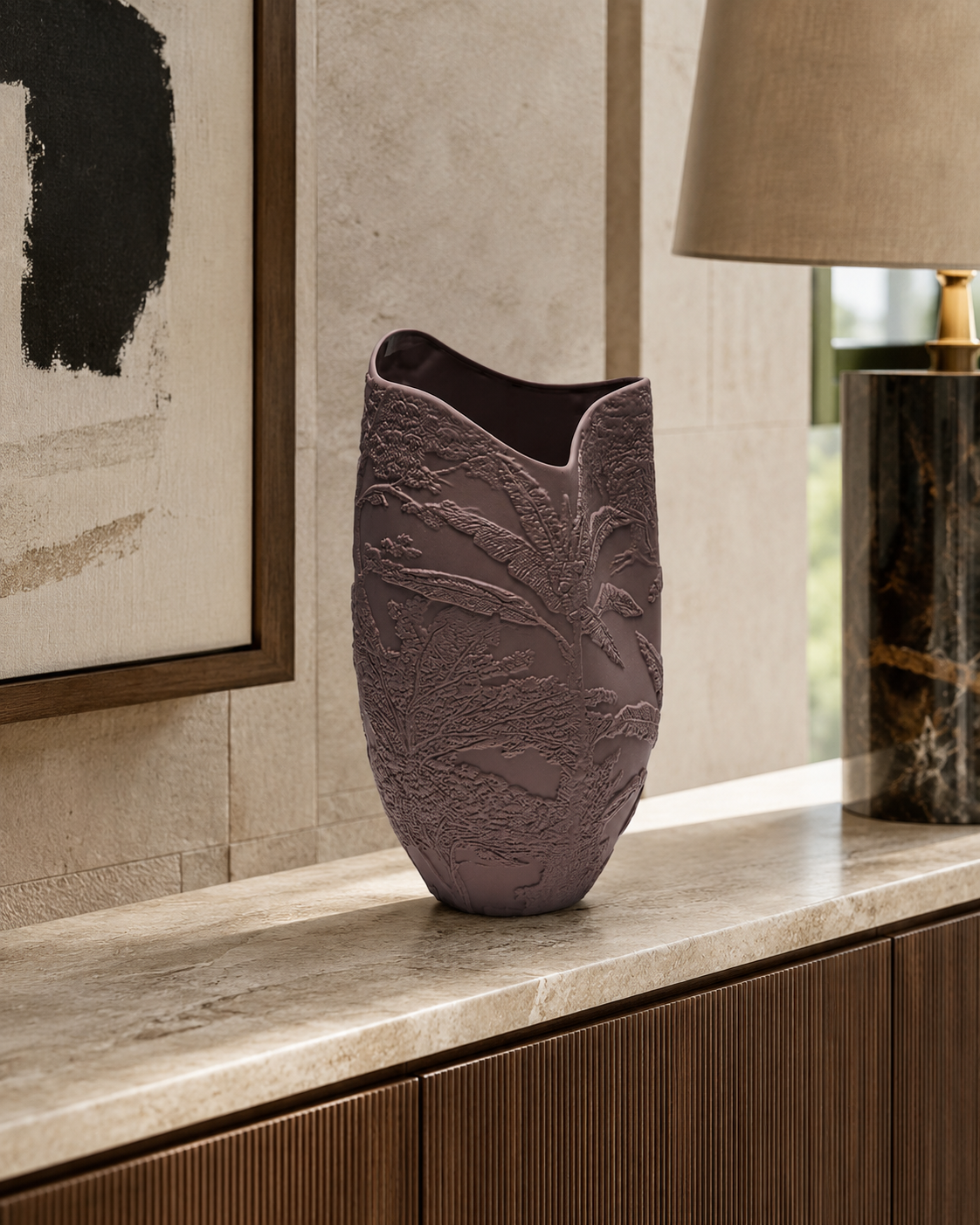 VASO RELIEF HENRIETTE | in porcellana | 20x36cm