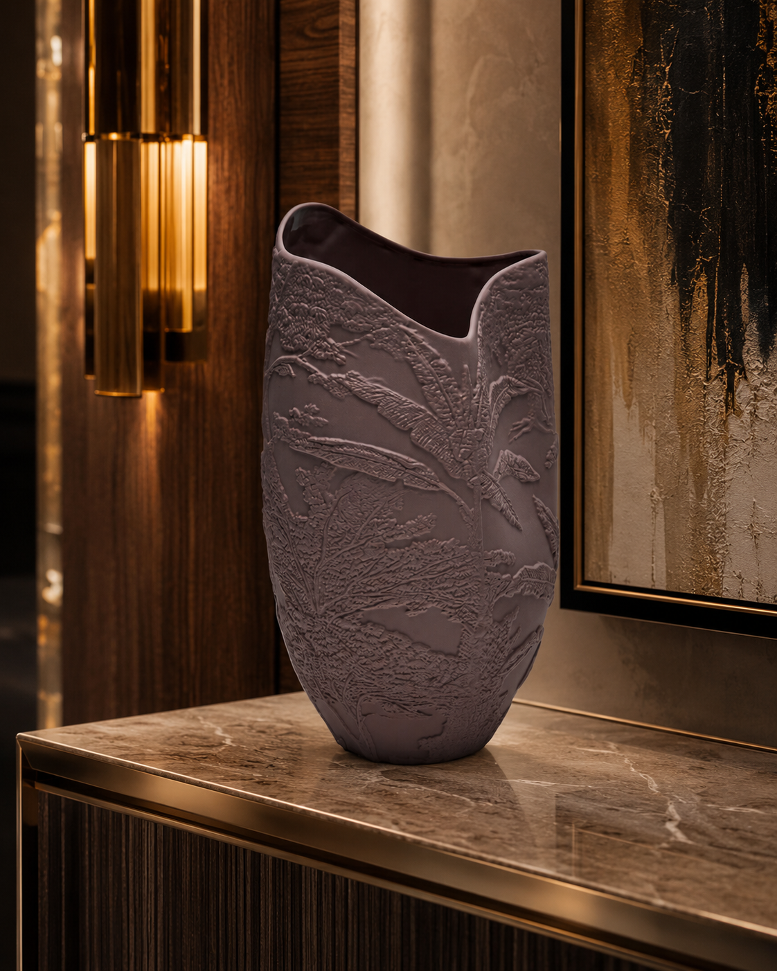 VASO RELIEF HENRIETTE | in porcellana | 20x36cm