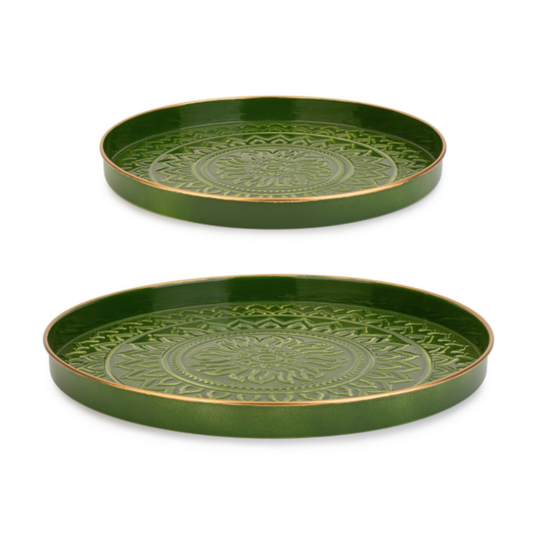 VASSOIO DECORATIVO MEKNES VERDE BIZZOTTO | in acciaio verniciato | in varie misure