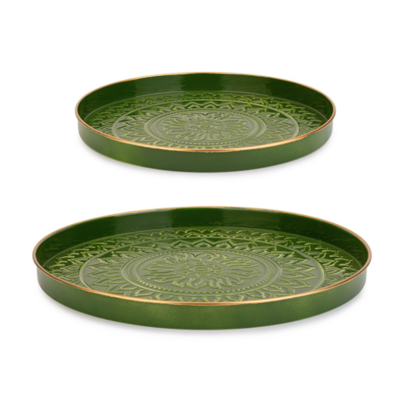VASSOIO DECORATIVO MEKNES VERDE BIZZOTTO | in acciaio verniciato | in varie misure