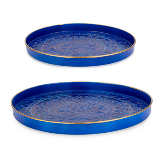 VASSOIO DECORATIVO MEKNES BLU BIZZOTTO | in acciaio verniciato | in varie misure