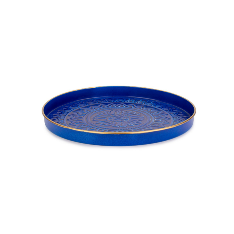 VASSOIO DECORATIVO MEKNES BLU BIZZOTTO | in acciaio verniciato | in varie misure