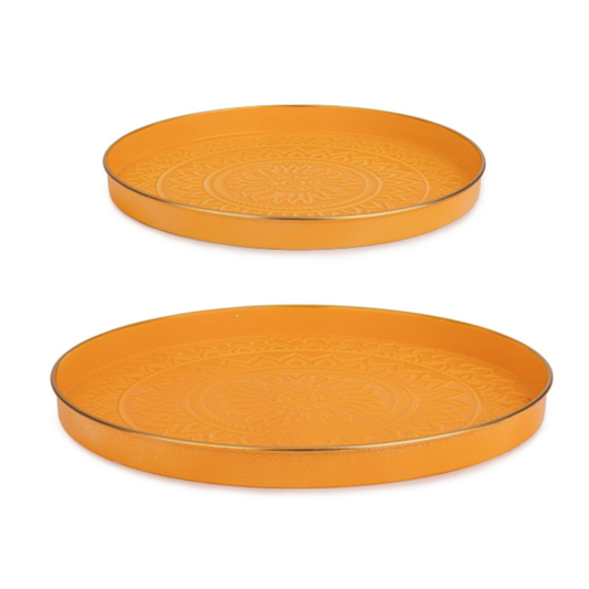 VASSOIO DECORATIVO MEKNES GIALLO BIZZOTTO | in acciaio verniciato | in varie misure