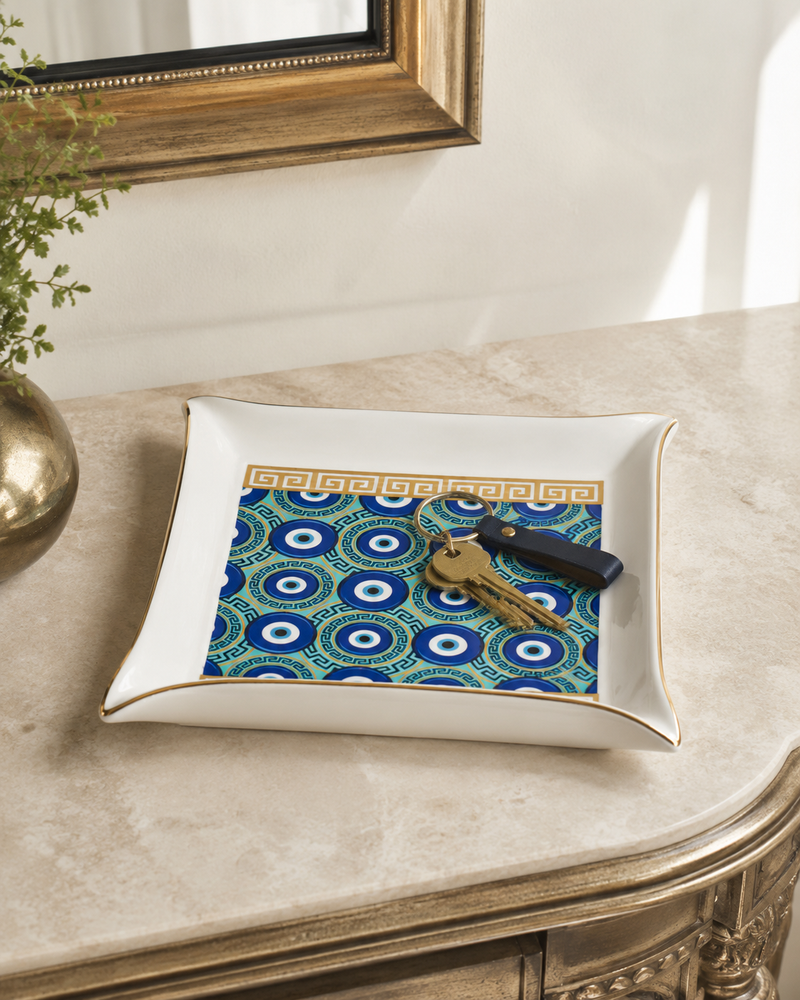 VUOTATASCHE POSEIDONE ORO GREEK HENRIETTE - in ceramica e oro - 20x16cm | Adele Cherie