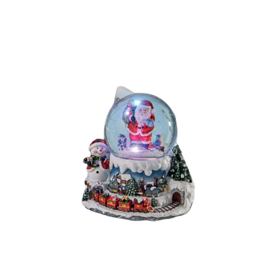 WATERBALL BABBO E TRENO L'INFINITO BOMBONIERE | in resina | 19x17x20cm