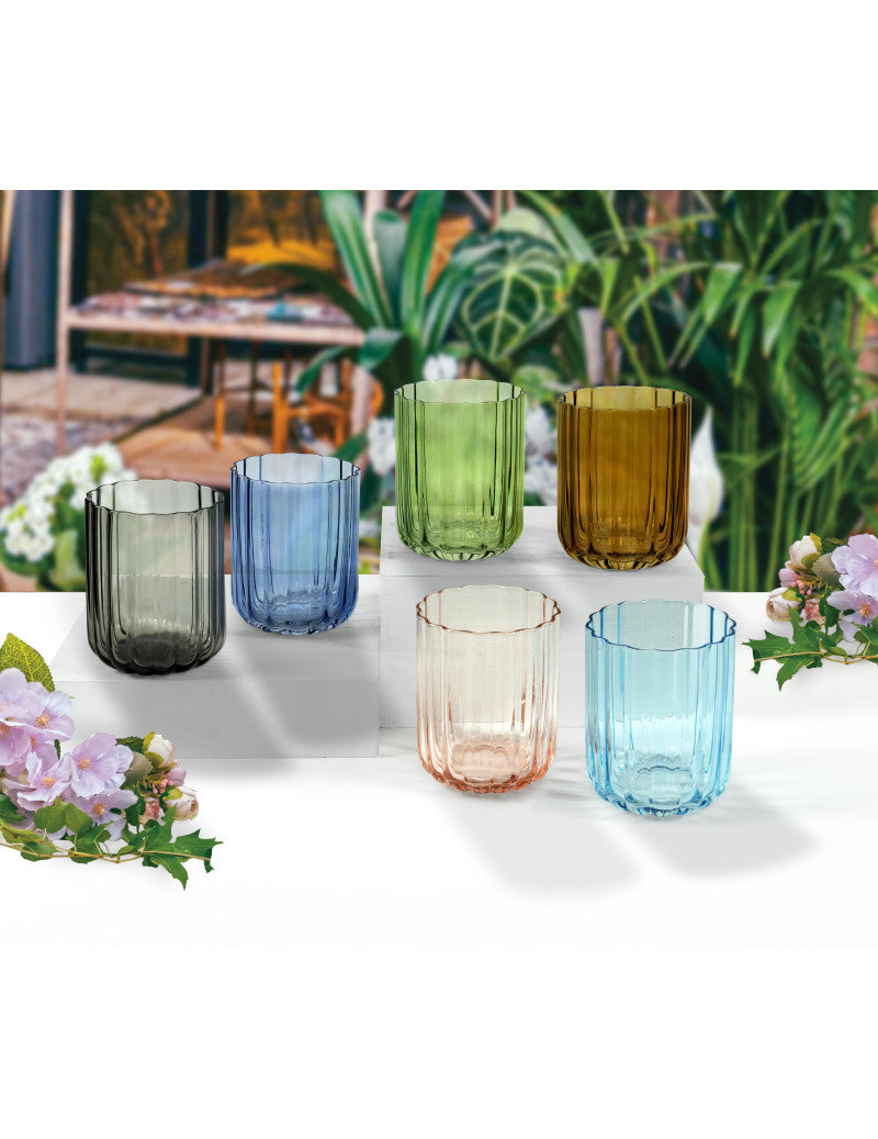 BICCHIERI CALLIOPE BRANDANI | in vetro colorato | 6pz