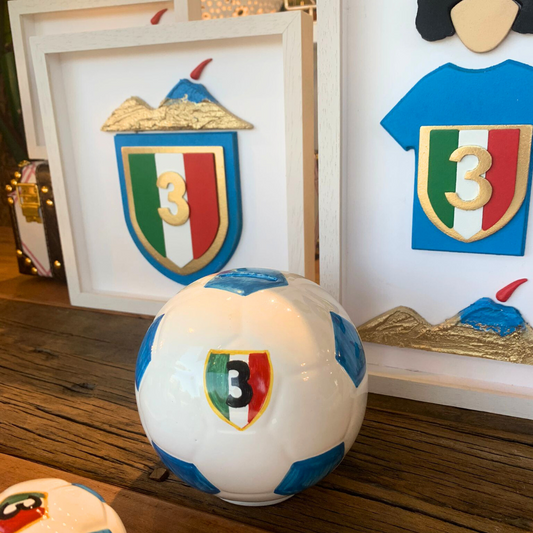 SALVADANAIO PALLA SCUDETTO NAPOLI CAMPIONE ADELE CHÉRIE | in ceramica |  Ø12cm